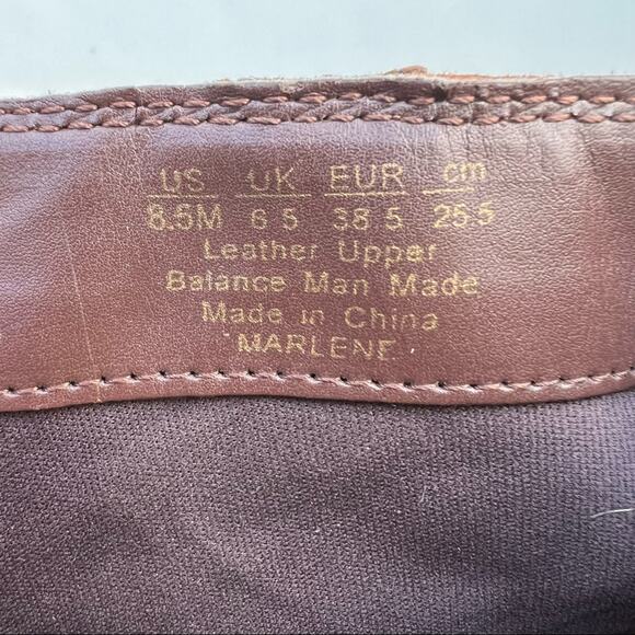 Franco Sarto Marlene cognac suede leather heeled booties 8.5M - Picture 7 of 8